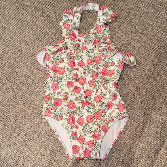 18-24m Janie and Jack Floral One-Piece Bathing Suit - Picture 1 of 3